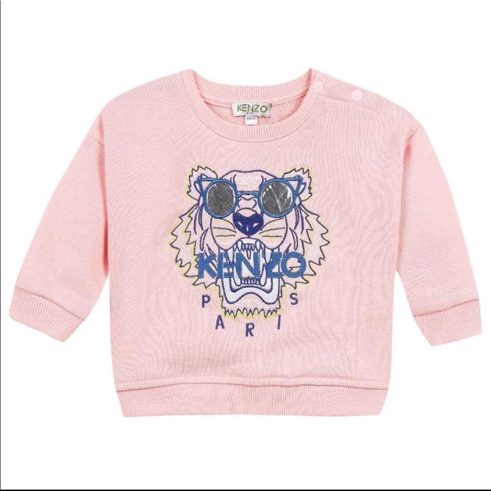 KENZO KIDS Tiger Middle Pink Sweater NWT